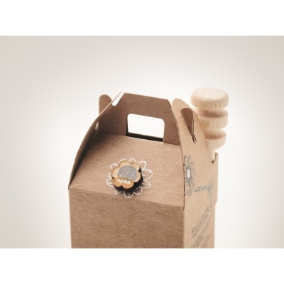 Set de tarro de miel de flores silvestres con dispensador